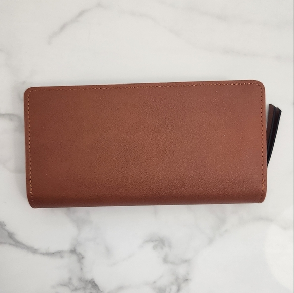 Spring & Summer Pu Leather Brown Leaf Cutout Women's Wallet - Picture 4 of 15